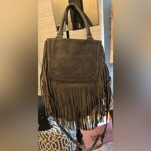 Moda Luxe Brown Fringe Crossbody Bag